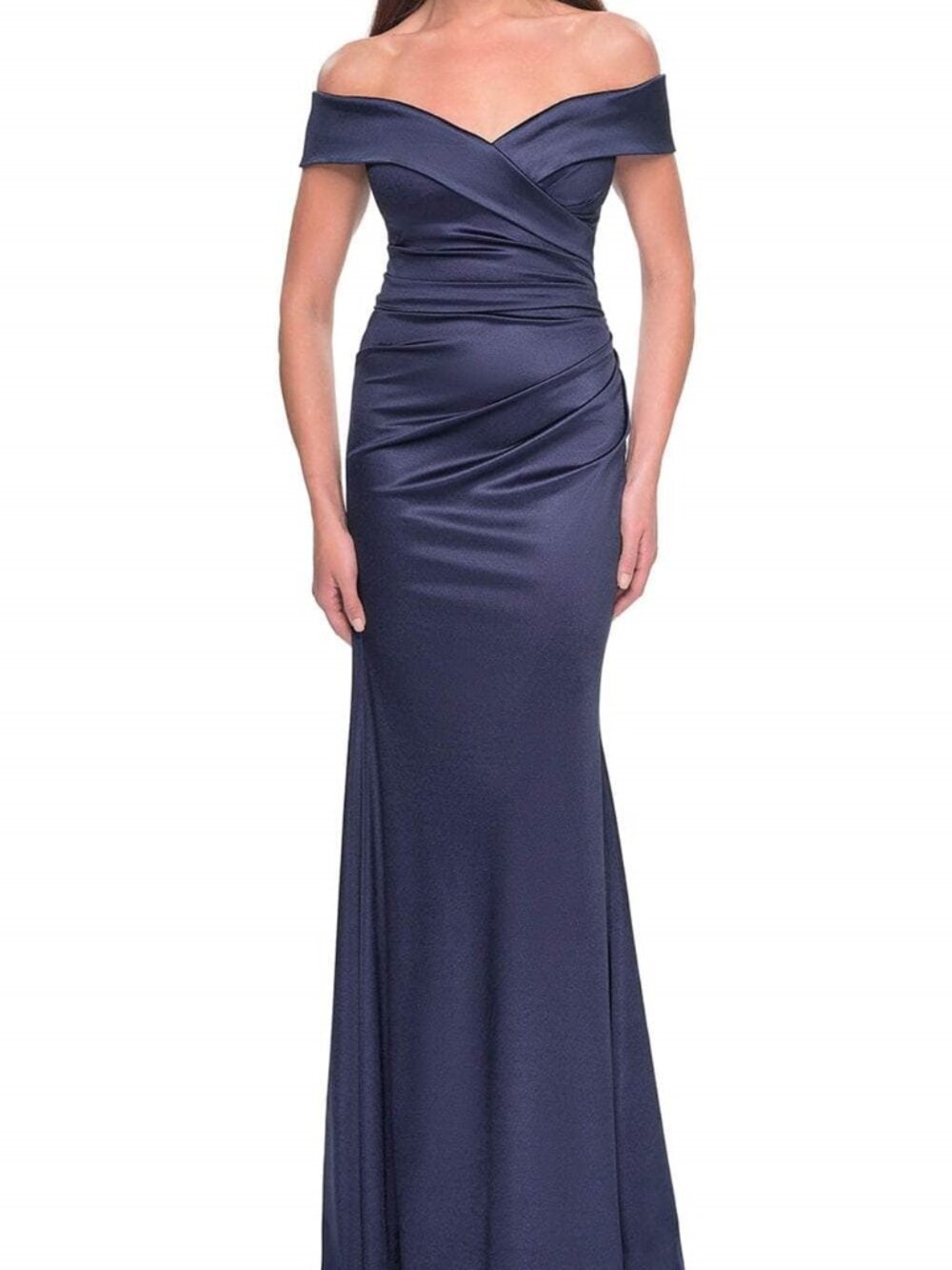 SALE NWT La Femme 31621SC Jersey Mother of the Bride Dress Navy Size 8